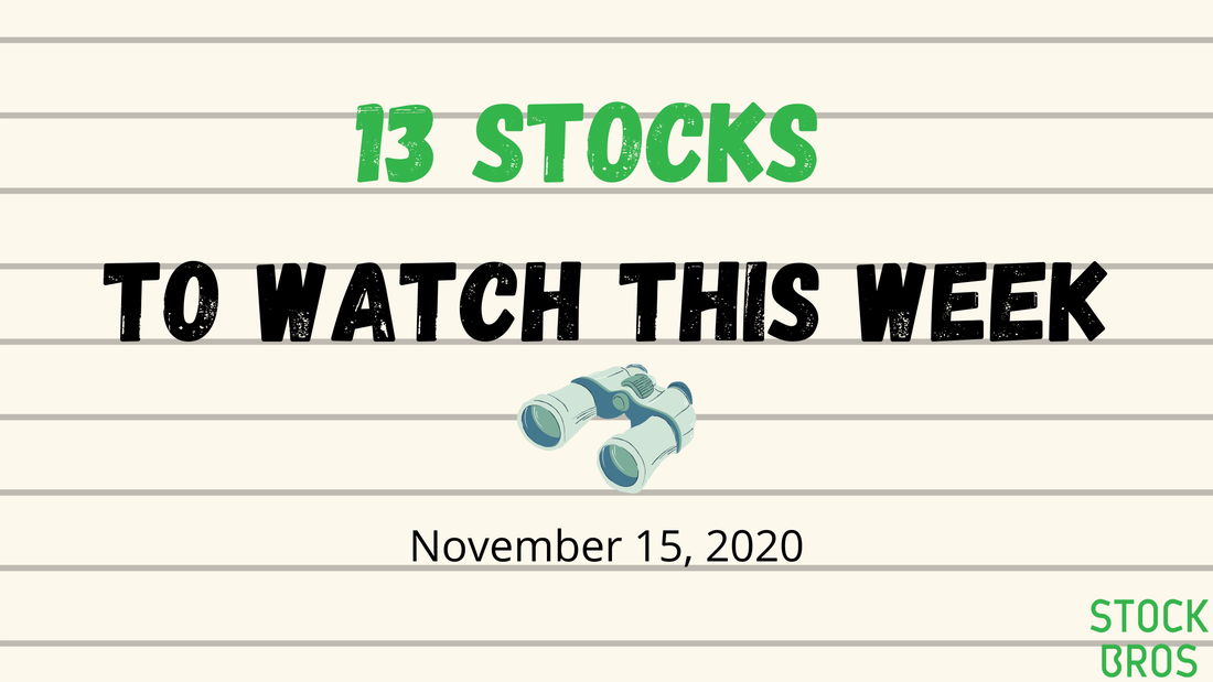 13 Stocks to Watch This Week - November 15, 2020 Stock Watch List