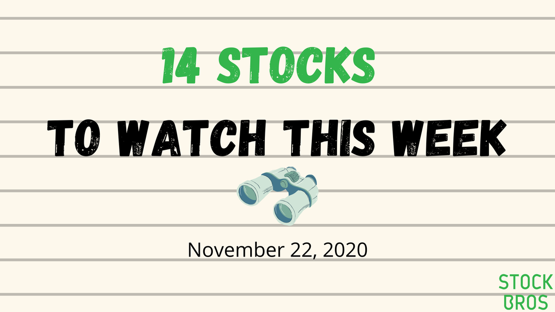 14 Stocks to Watch This Week - November 22, 2020 Stock Watch List