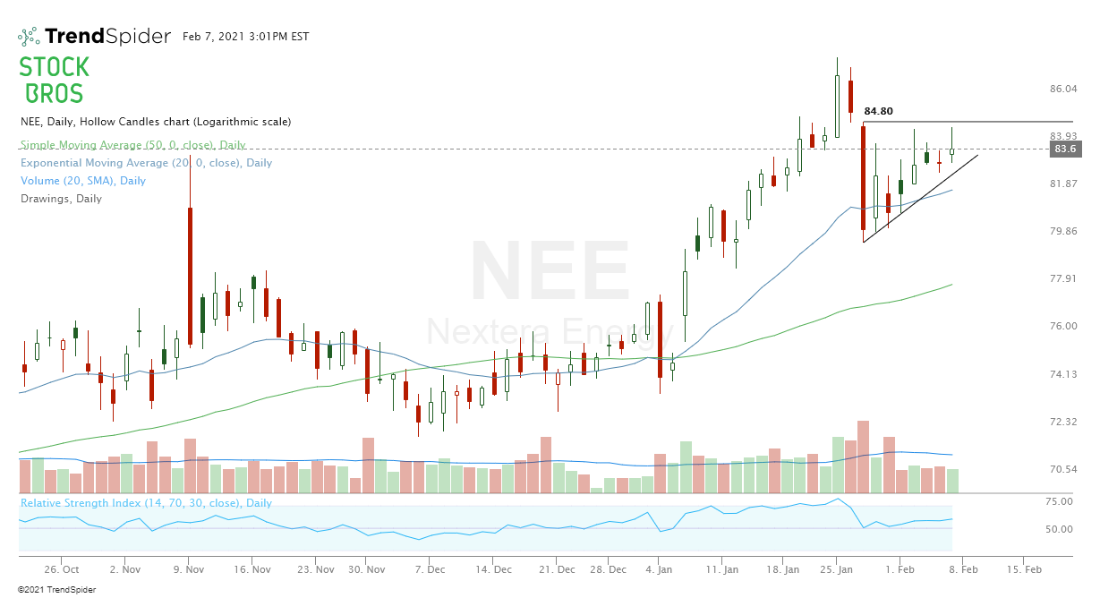 NEE stock chart