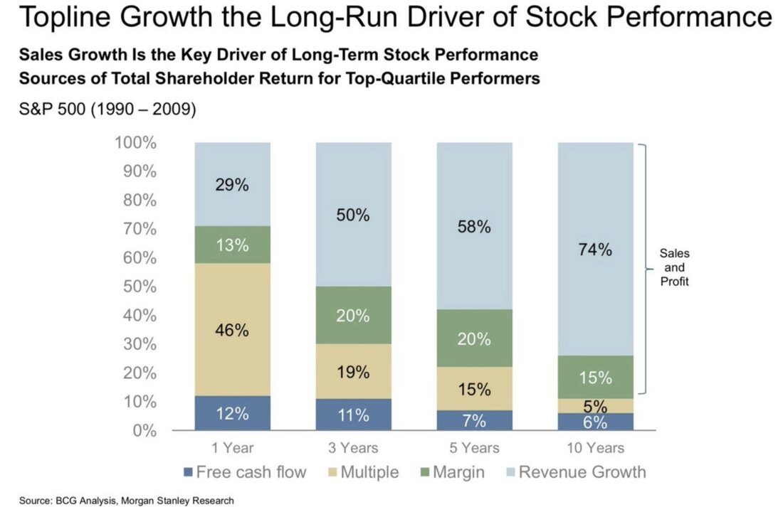 Top-line revenue growth stock performance